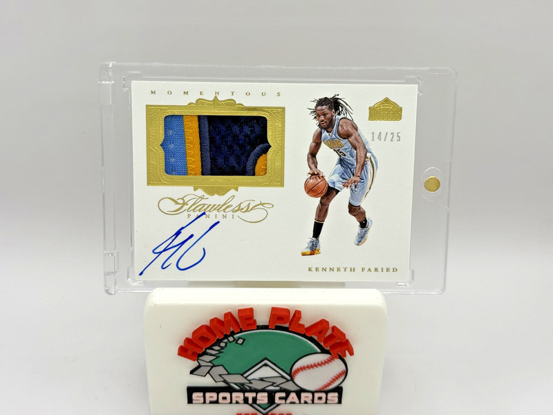 2015-16 Panini Flawless Kenneth Faried Game Worn Patch Auto /25