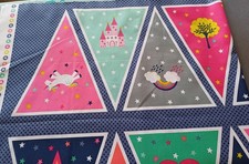 Makower 100% Cotton Fantasy Bunting Panel 1824 24x44 Inch