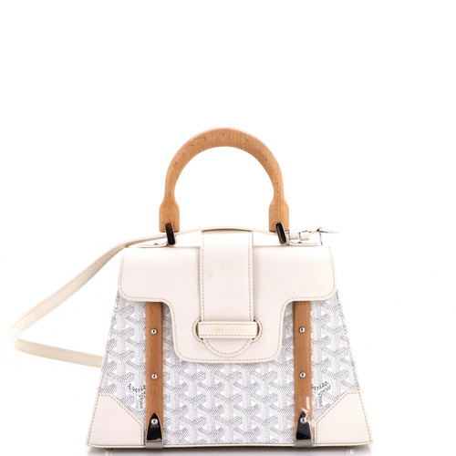 Goyard Saigon Top Handle Bag Coated Canvas with Leather PM