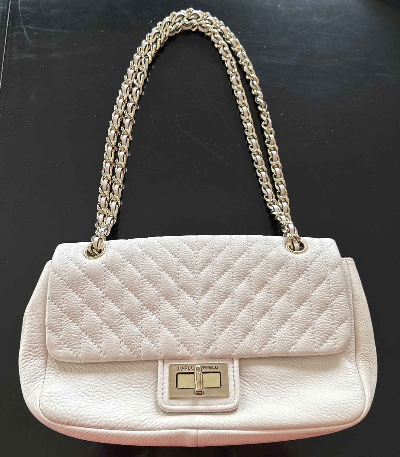 Karl Lagerfeld Paris Agyness Quilted Leather Shoulder Bag