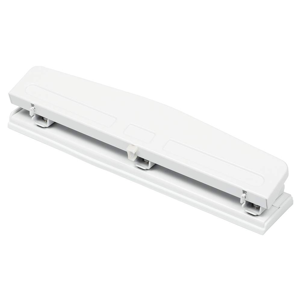 Metal 3 Hole Punch - White - 10 Sheet Capacity - Hole Puncher Sold Individually