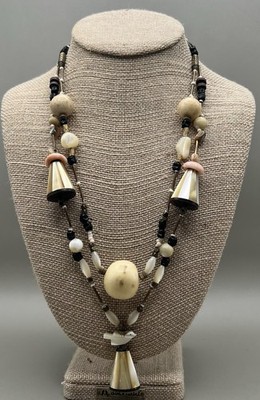 Extremely RARE Ancient Tribal Shell/bone Bead two-strand necklace OOAK Jewelry