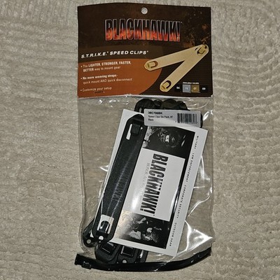 BLACKHAWK! S.T.R.I.K.E. Speed Clips Six Pack #7 Black MOLLE Carbon-Fiber Polymer