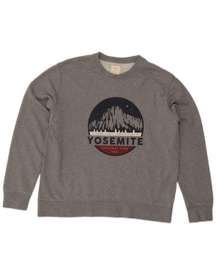 Marks & Spencer Herren Grafik Sweatshirt Pullover XL Grau Baumwolle FA14