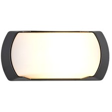 Black Outdoor Modern Oval Bulkhead Wall Light 260mm IP65