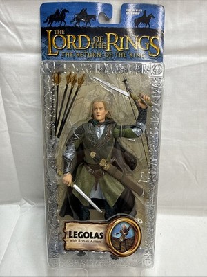 LOTR Return of the King Legolas with Rohan Armor VTG Figure Toy Biz 2003 NIB