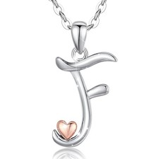 8th Birthday Gifts for Teen Silver Initial Necklaces for Women Letter Pendant...