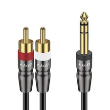 6.35mm TRS to Dual RCA Audio Cable, Copper Shell Heavy Duty 6.35mm 1/4 inch T...