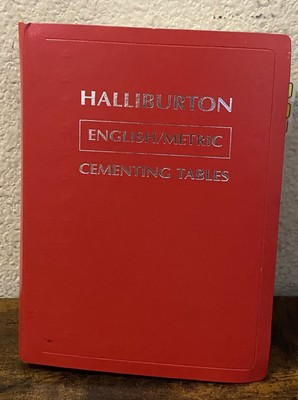 Halliburton Cementing Tables Spiral Red Book Engineer Tabbed Manual 1995