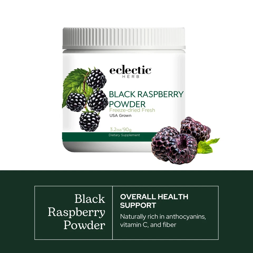 Hierba ecléctica - Suplemento superalimento en polvo de frambuesa negra | Sup... Foto 3 de 4