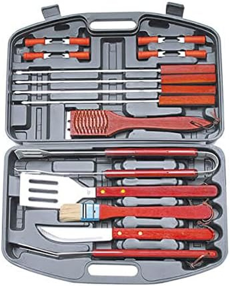 Set Professionale Barbecue 18 Pezzi - Valigetta Inox Alta Qualità