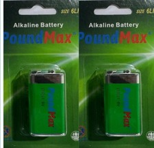 2 x Poundmax 9V PP3 MN1604  LR22  Alkaline Batteries Smoke Alarm