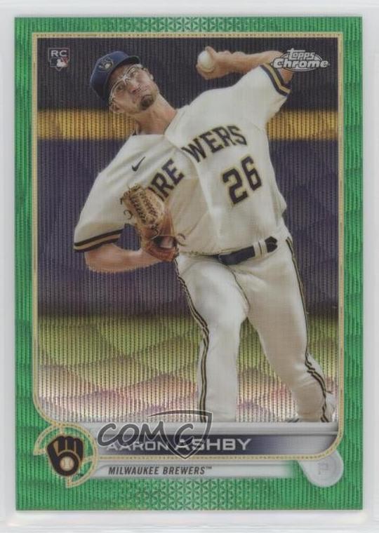 2022 Topps Chrome Green Wave Refractor 10/99 Aaron Ashby #80 09br