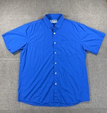 Dixxon Shirt Mens 2XL Blue Button Up Performance Bamboo Series Preppy