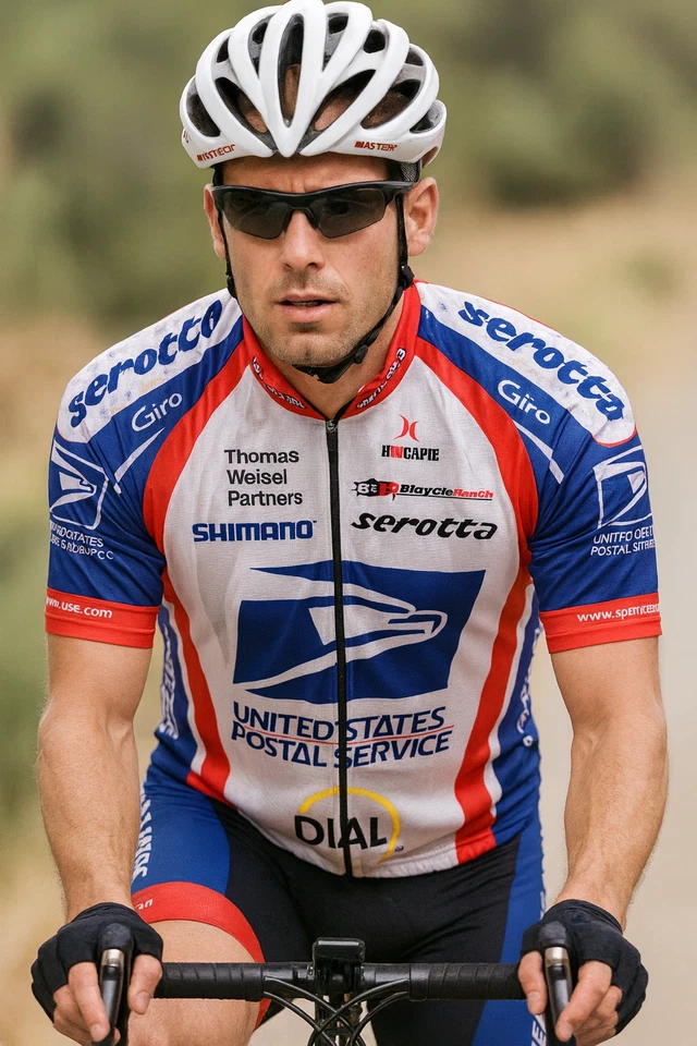 Camiseta deportiva del equipo de ciclismo profesional USPS - Hincapie para hombre grande (L) - Hecha en Italia / Rara Foto 2 de 4