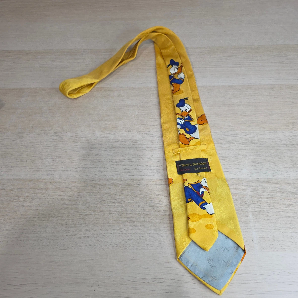 Walt Disney That's Donald Donald Duck Novelty Silk Made In Italy Necktie Yellow