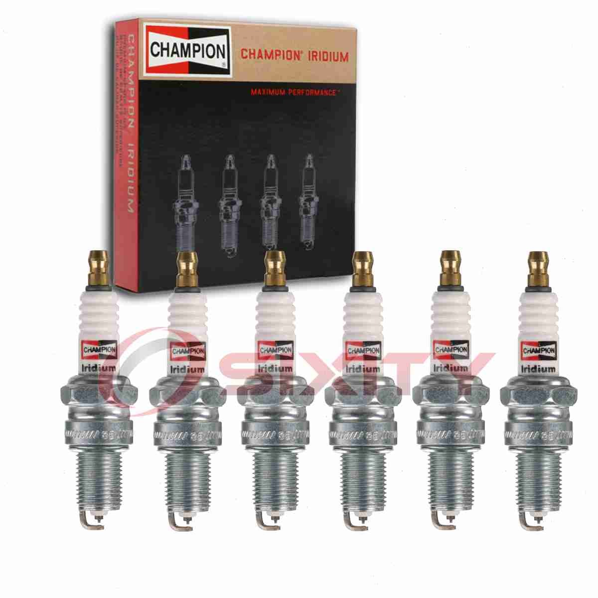 6 pc Champion Iridium Spark Plugs for 1986-1987 Maserati 425 2.5L V6 bp