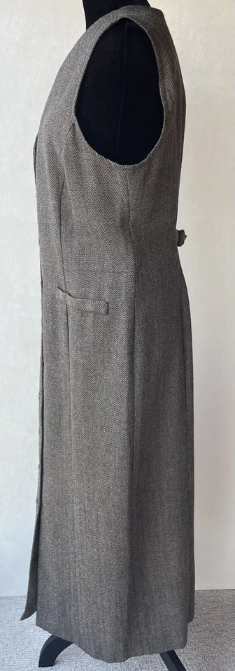 Maxi Vestido De Colección Worthington Marrón Espiga A Medida Con Botones 10 Academia  Foto 2 de 4