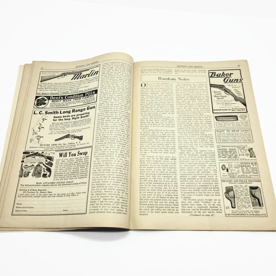 Antique August 1925 Hunting and Fishing Magazine • Illustrated Outdoors Ad Book - Image 4 of 4
