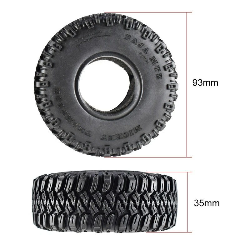 AUSTAR 4x 1.55" Soft Rubber Terrain Wheel Tires for RC Crawler for 1/10 Axial - Image 3 of 4