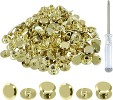 60 Sets Gold Chicago Screws, M5 4mm Leather Rivets Screw Buttons