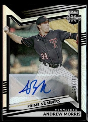 2022 Panini Elite Extra Edition Andrew Morris Prime Numbers Signatures A #/195