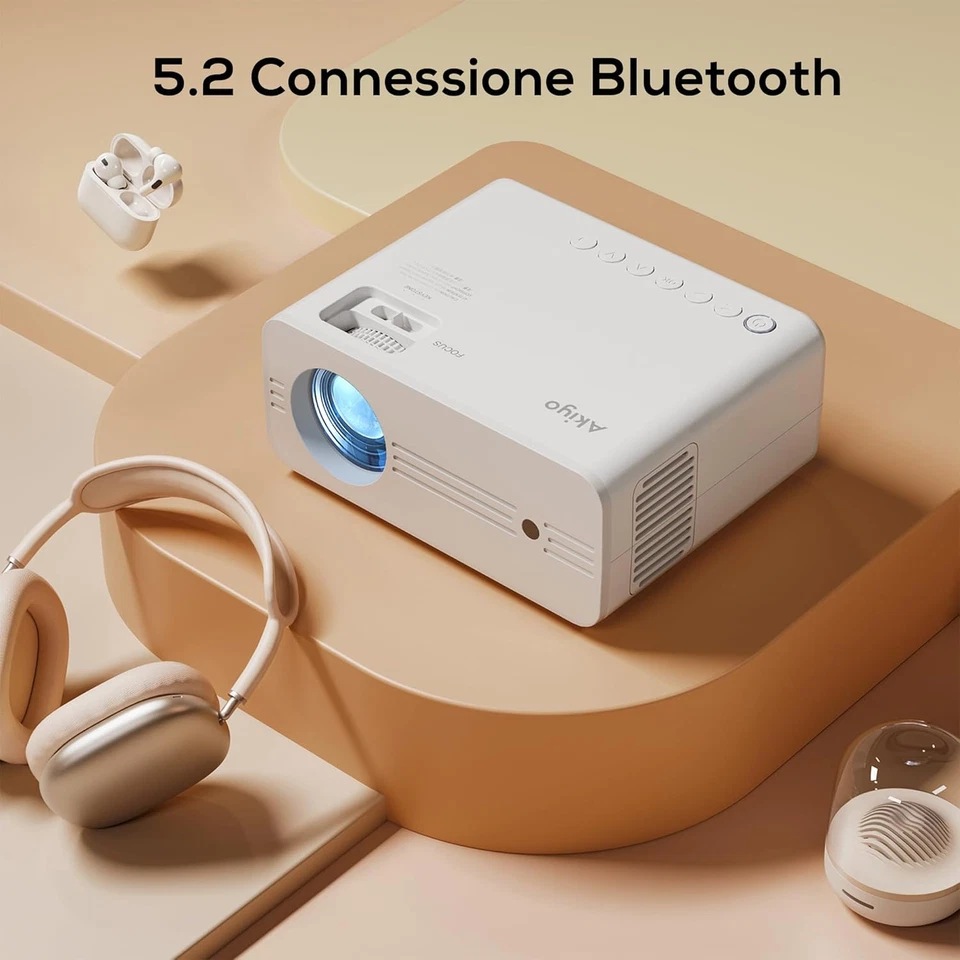 Proiettore Wifi6 Bluetooth 25000 Lumens, O7 Proiettore 4K Supporto 1080P Nativo - Immagine 4 di 4