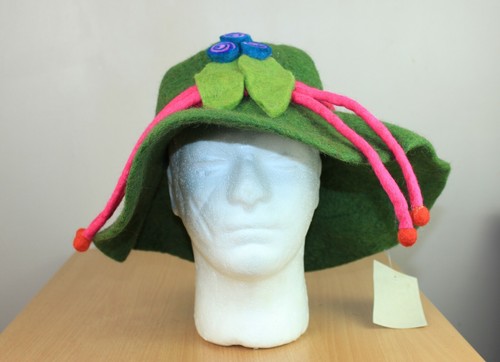 SOMBRERO DE FIELTRO HECHO A MANO FUNKY HIPPY BOHO FESTIVAL BOWLER ELEGANTE VESTIDO SOMBREROS GORRA FH1 - Imagen 12 de 15