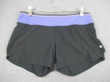 Lululemon Hotty Hot High-Rise Lined Short 3" Purple Black 6 Running Athletic