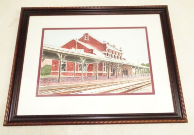 Watercolor Northwestern Depot Train Don Vander Leest Racine WI 18x14 ...
