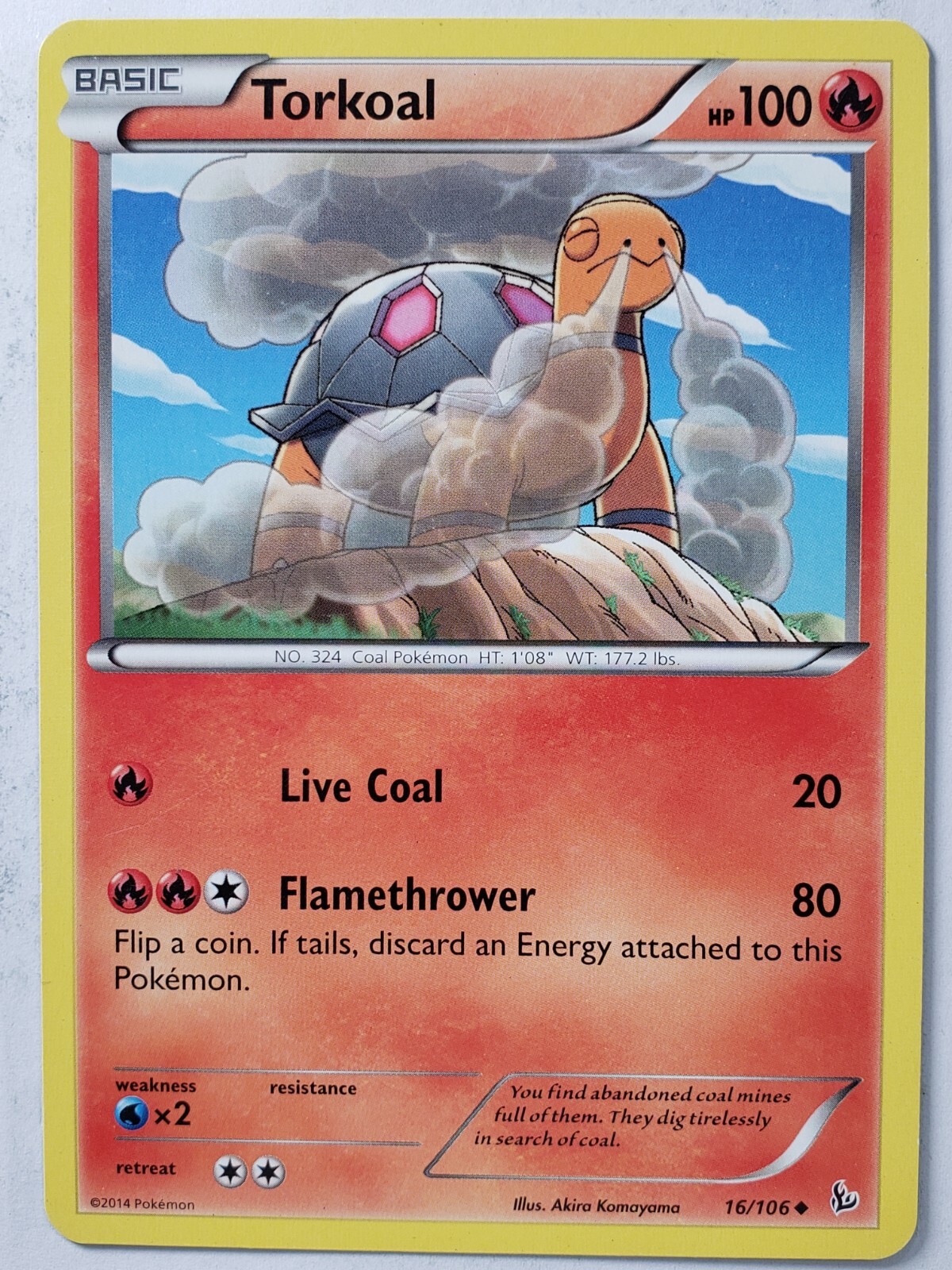 Torkoal 16/106 - LP - XY Flashfire Pokemon Card $2 Combined Shipping