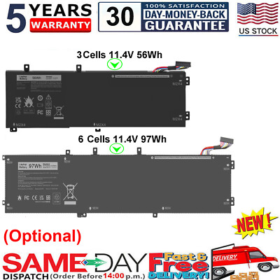 For Dell XPS 15 9570 9560 9550 7590 Precision 5530 5520 5510 6GTPY H5H20 Battery