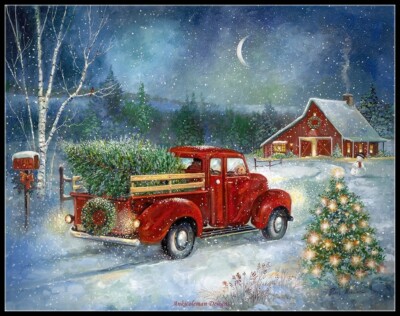 Christmas Delivery - DIY Chart Counted Cross Stitch Patterns Needlework 14 ct  