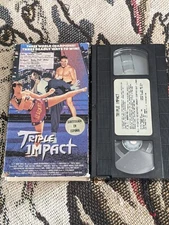TRIPLE IMPACT VHS AIP 1993 KUNG FU MARTIAL ARTS ACTION SPANISH SUBS