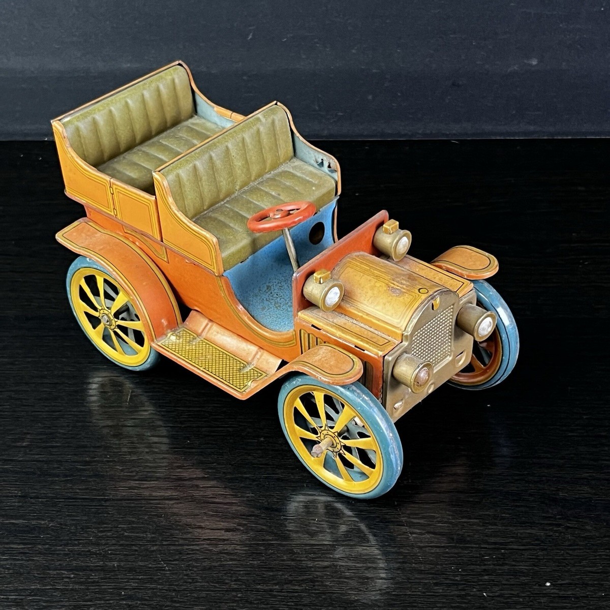 Vintage Trade Mark Modern Toys Tin Litho Lever Action Car 7