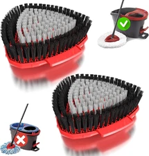 2 Pack Upgraded Spin Mop Replace Scrub Mop Brush Compatible with O Cedar 1 Tank