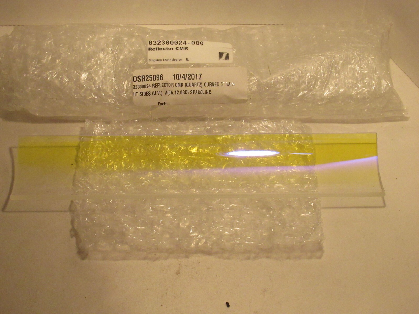 Singulus Spaceline NEW SINGULUS 032300024-000 QUARTZ CURVED UV REFLECTOR FOR SPACELINE | eBay