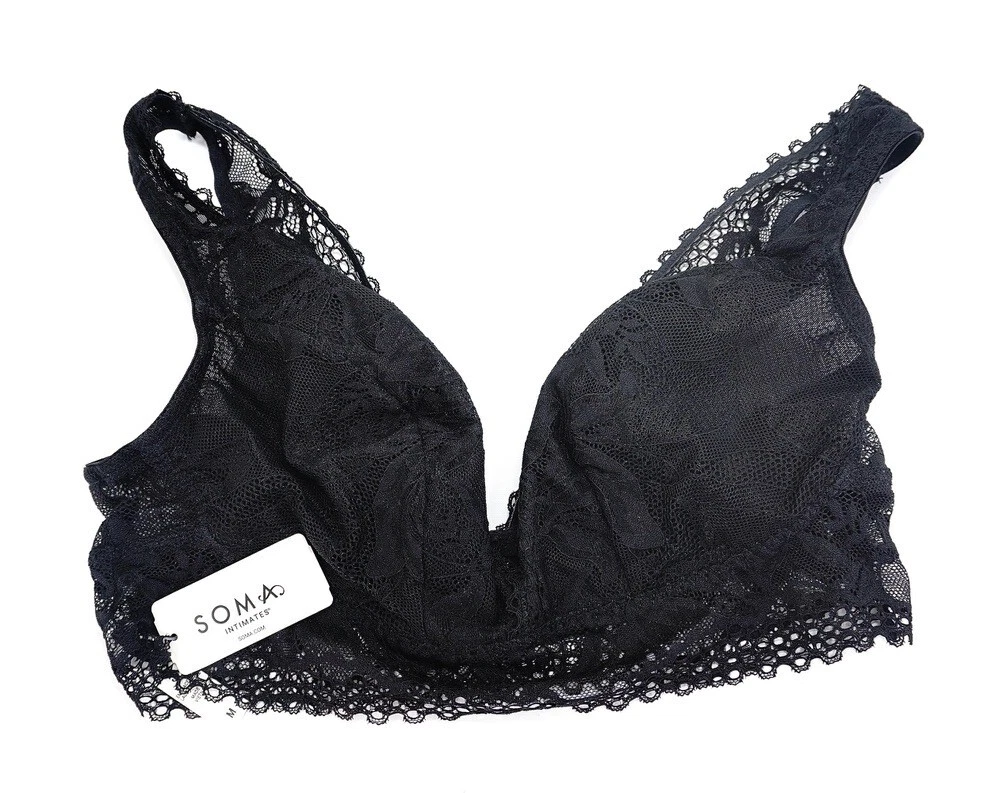 Soma Intimates Embraceable Lace Plunge Bralette ~Black~ Size: M