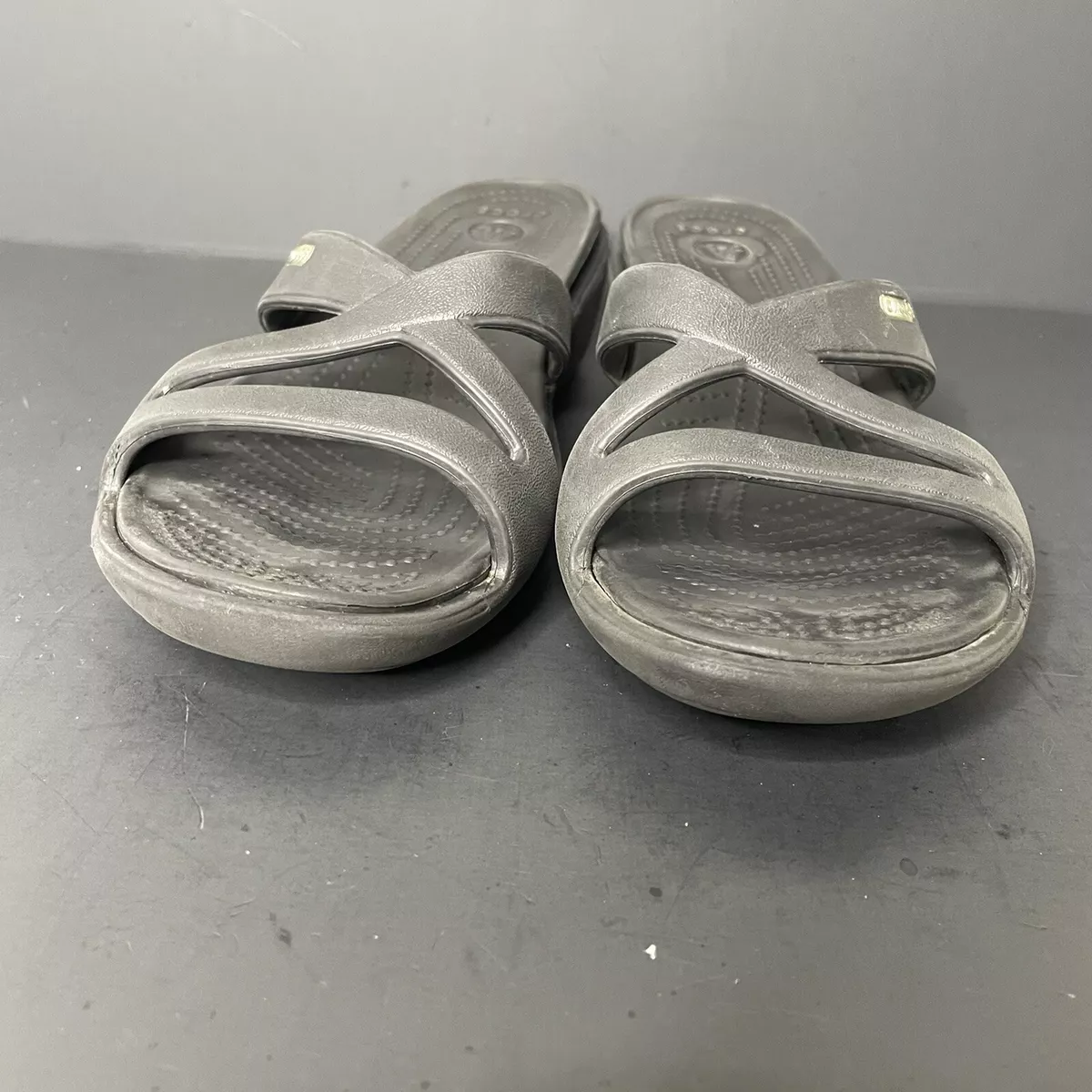 Crocs Patricia II Wedge Slide Sandal Women s Size 10 Black Slip On Comfort Shoes