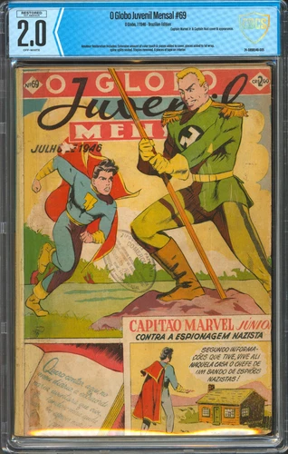 O Globo #69 CBCS 2.0 (Restored) | Brazil 1946 | Captain Marvel Jr. Vs Capt Nazi