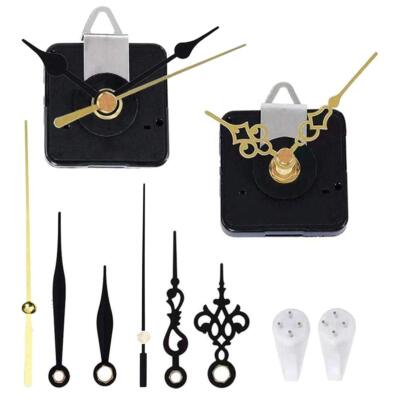 2 Pack Clock Movements Non Ticking 4 Pairs Hands Quartz Motor DIY 7/8'' Shaft