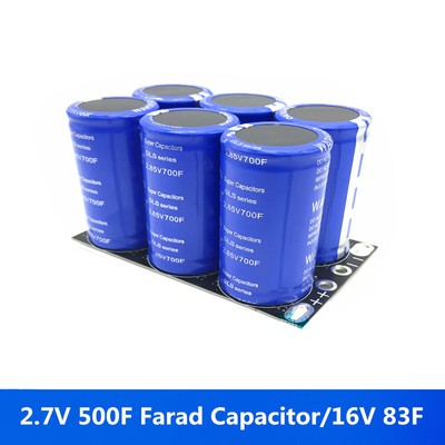 6PCS/1Set 2.7V 500F Double Row Farad Capacitor Super Capacitor 16V 83F