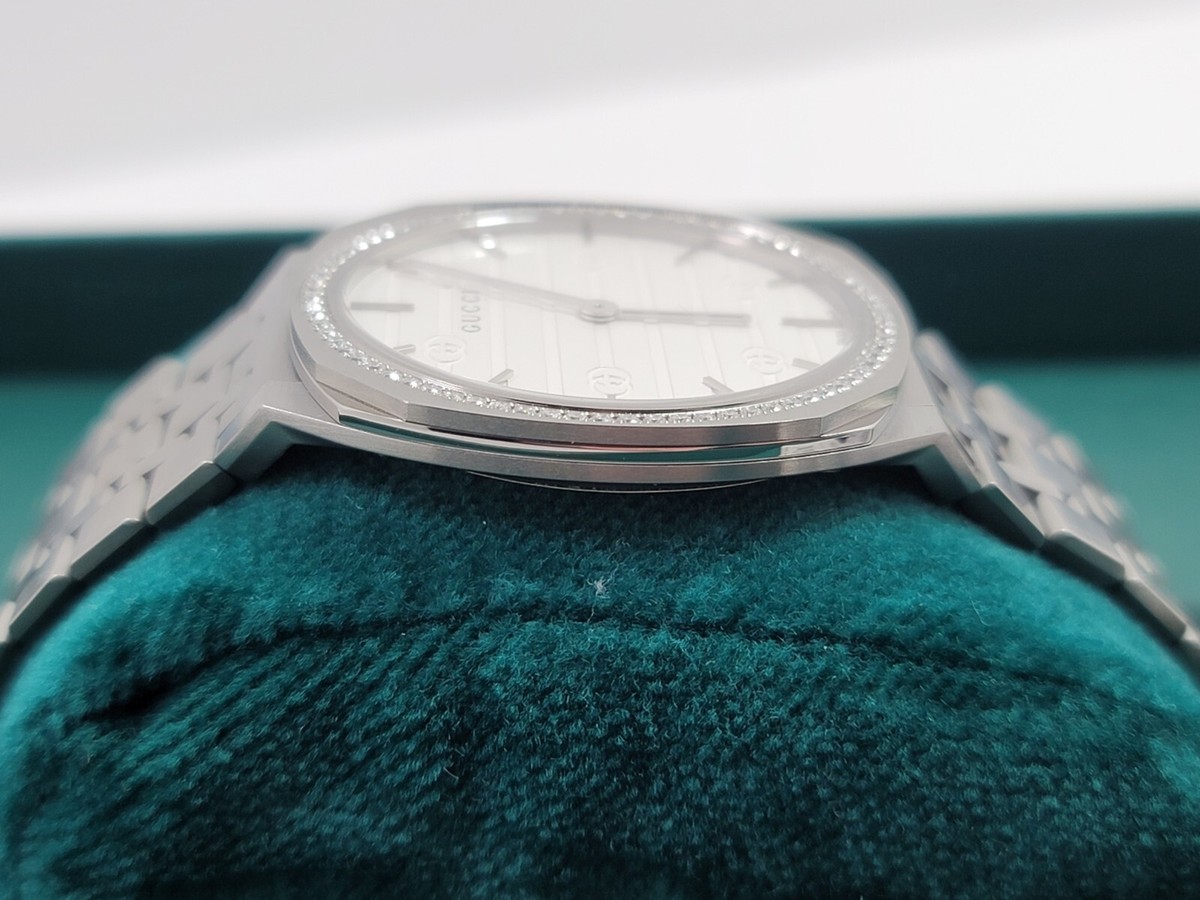 Gucci 25H Diamond SWISS Quartz Ultra Thin Stainless Steel