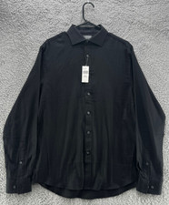 Michael Kors Slim Fit Black Dress Shirt 16 34/35 NWT Long Sleeve Formal MSRP 75