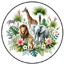 SAFARI JUNGLE ENVELOPE SEALS LABELS STICKERS PARTY FAVORS