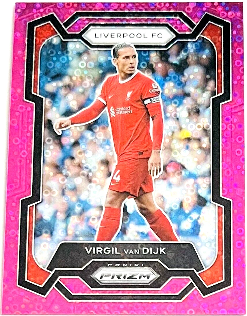 Virgil Van Dijk 2023-24 Panini Prizm EPL Pink Disco Prizm Liverpool SP #’d /149