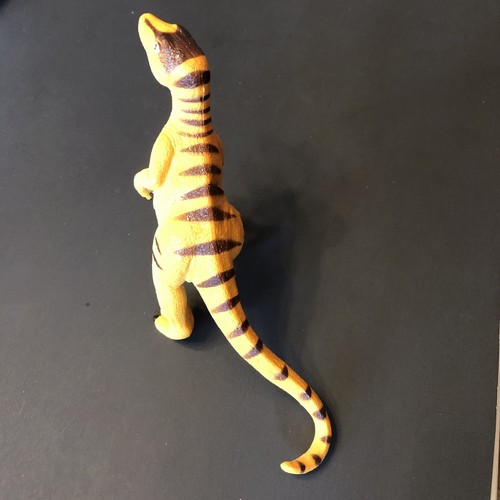 Velociraptor The Learning Resource Dinosaur Orange Figure Model Toy Stripes 8x4” - Picture 4 of 7