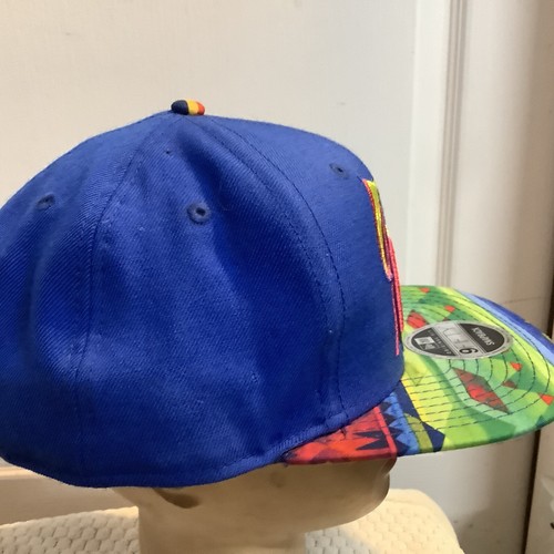 New With Tags Miami Marlins Aztec Brim 9FIFTY New Era SnapBack Neon/Blue - RARE - Picture 4 of 8