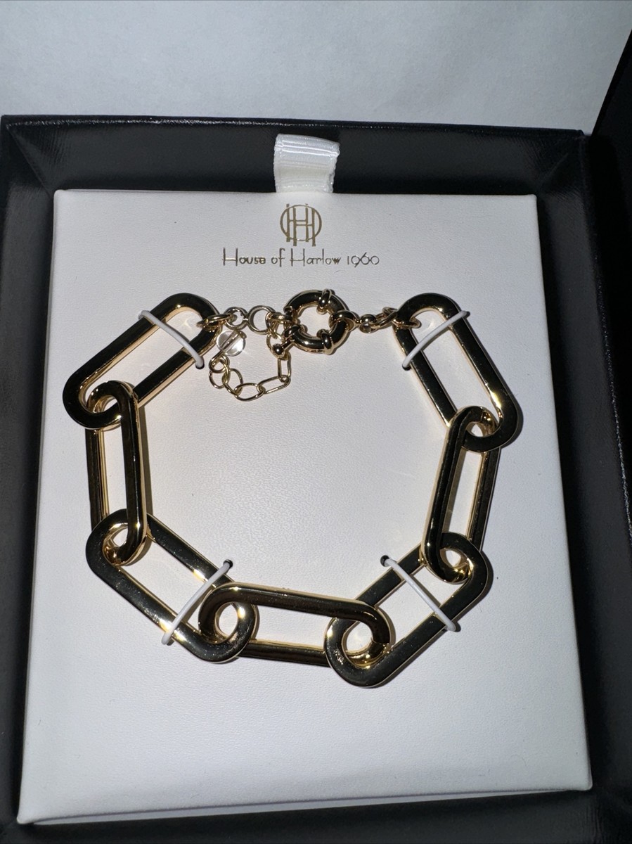 【HYERES LOR】24SS★ (W) Curve Box Antique Chain Bracelet House of Harlow 1960 Gold Thick Chain Bracelet Adjustable | eBay