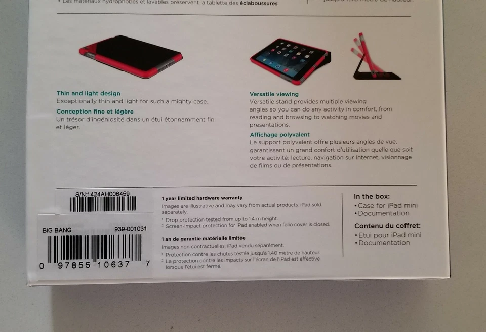 NEVER USED Logitech Big Bang Impact Protection Case for iPad mini  - Image 3 of 4